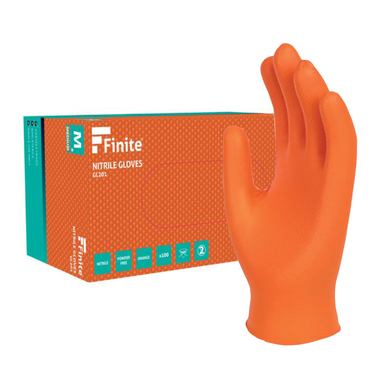 Polyco Finite GL201 Diamond-Grip Disposable Gloves | 90 Pack | Large