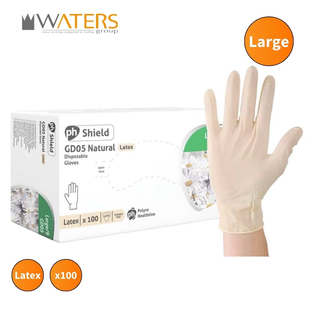 Disposable Powder Free Latex Gloves | Pack 100 | Large